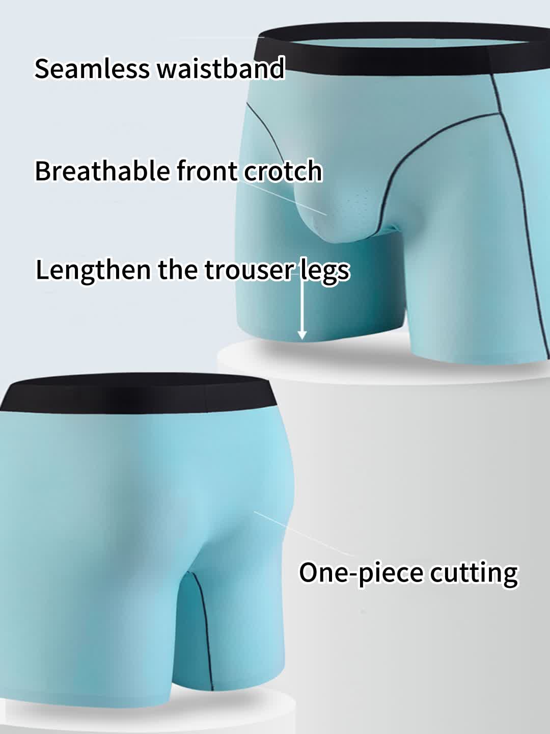 Men's Sports Anti-Chafing Ice Silk Quick-Dry Boxers Briefs & Midway Briefs