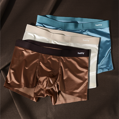Elegant Men's Mulberry Silk Boxer Briefs - Antimicrobial Ice Silk Underwear