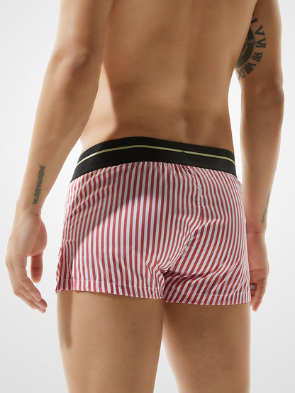 Mens 100% Cotton Striped Loose Home Boxer Shorts