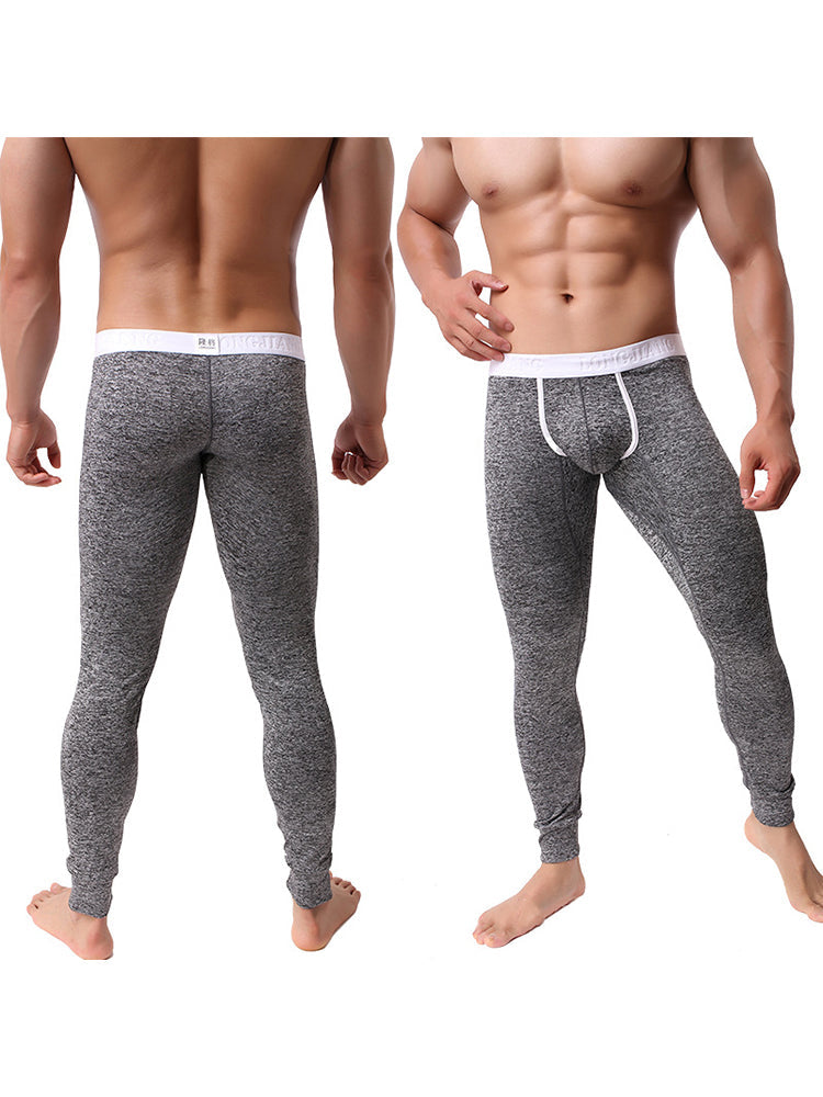 Men's U-Convex Pouch Sexy Base Layer Warm Pants Sleep Pants