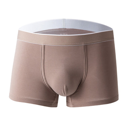 4Pcs Men's Cotton Solid Mid-rise Trunks