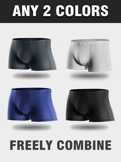 Breathable Grid Ice Silk Men's Underwear