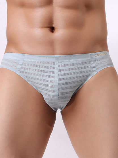 3 Pack Men's Mesh Nylon Breathable Solid Color Bikini