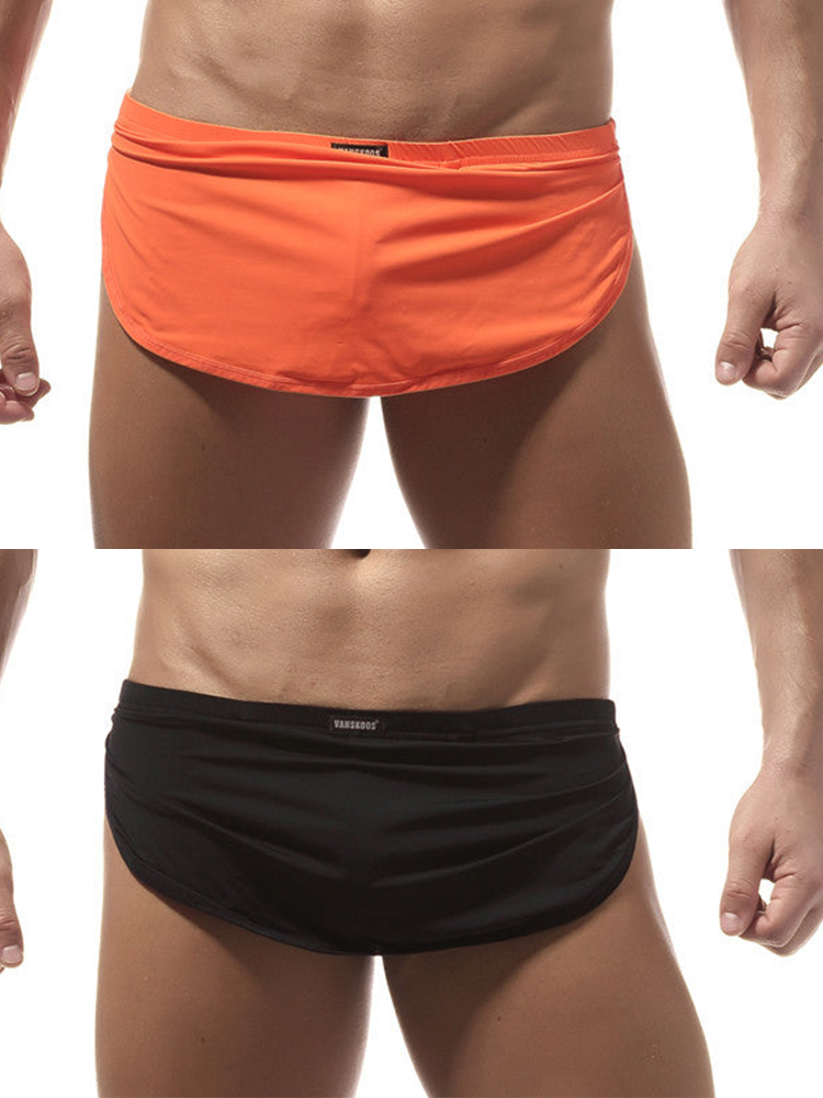 Men's Sexy Side Split  Boxers With Support Pouch