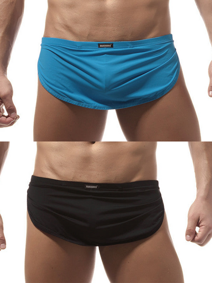 Men's Sexy Side Split  Boxers With Support Pouch