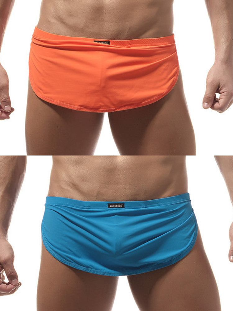 Men's Sexy Side Split  Boxers With Support Pouch