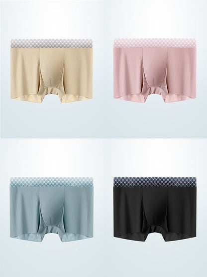 4 Pack Breathable Support Pouch Trunks For Men