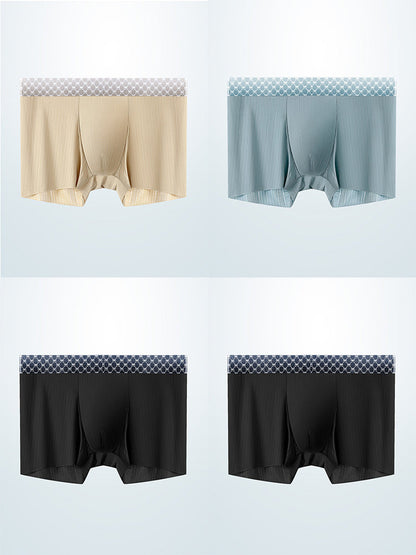 4 Pack Breathable Support Pouch Trunks For Men