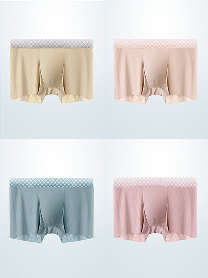 4 Pack Breathable Support Pouch Trunks For Men