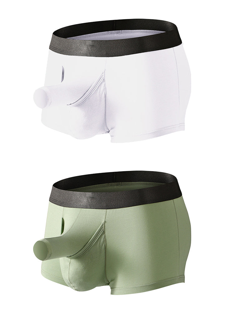 Men's Dual Ball Pouch Trunks With Fly Front