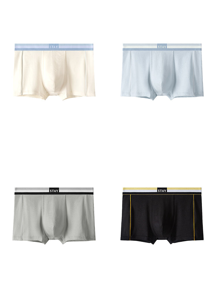 Men's Contrast Color Striped Modal Trunks