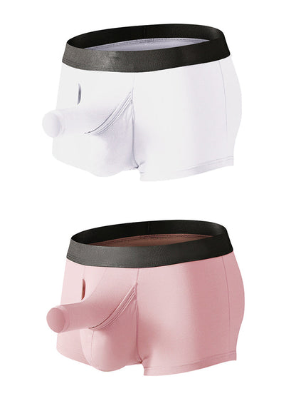 Men's Dual Ball Pouch Trunks With Fly Front