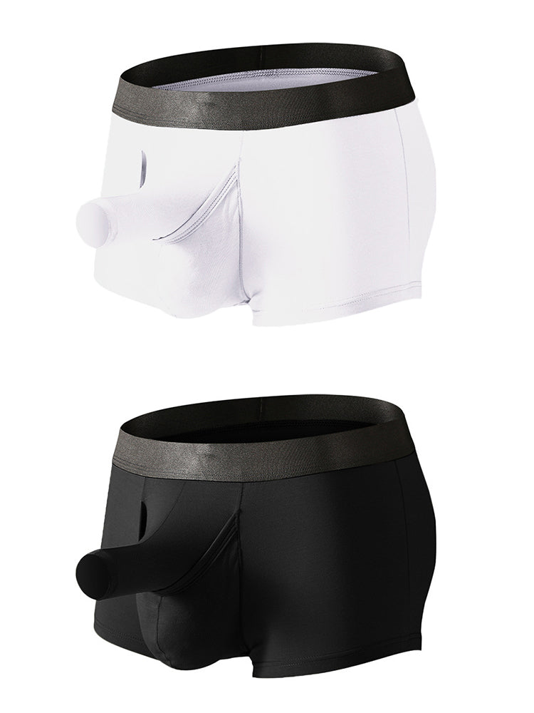 Men's Dual Ball Pouch Trunks With Fly Front