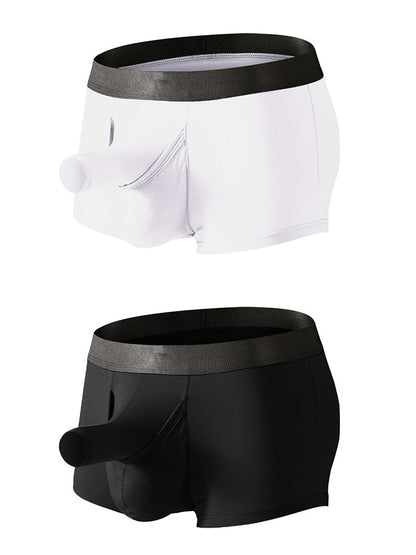 Men's Dual Ball Pouch Trunks With Fly Front