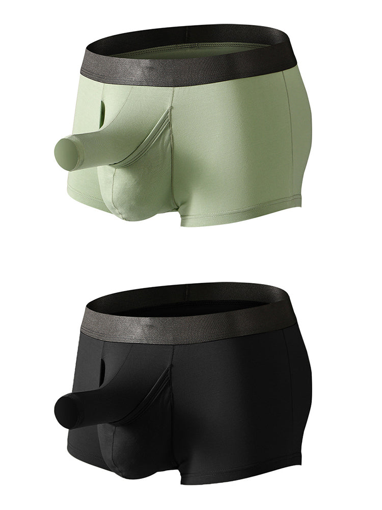 Men's Dual Ball Pouch Trunks With Fly Front