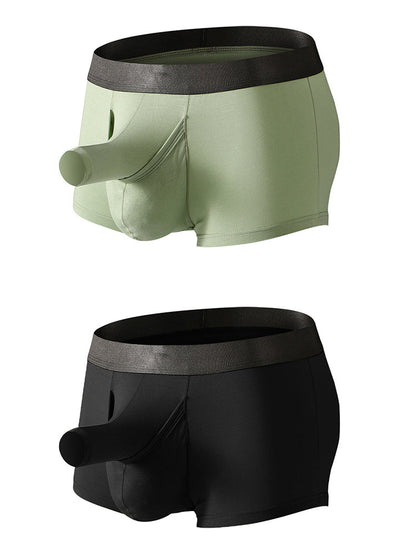 Men's Dual Ball Pouch Trunks With Fly Front