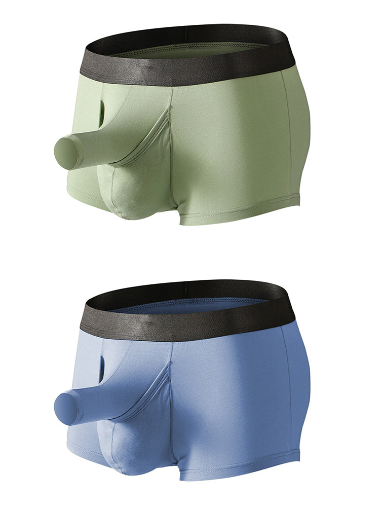 Men's Dual Ball Pouch Trunks With Fly Front