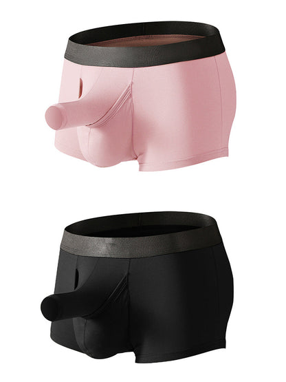 Men's Dual Ball Pouch Trunks With Fly Front