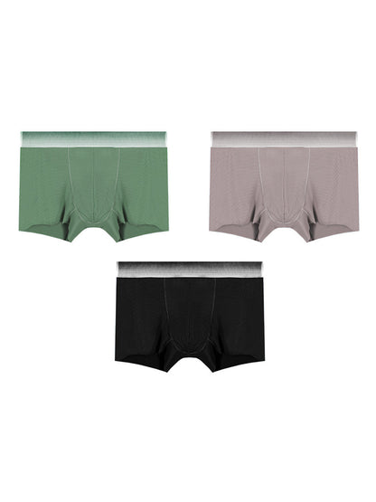 3 Pack Men's Breathable Threaded Fabric Ball Pouch Trunks