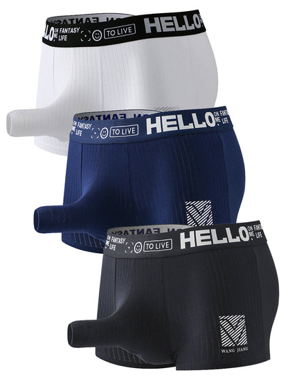 Men's Separate Pouch Cotton Trunks With Fly Front