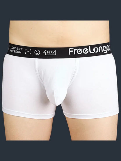 FreeLonger Men's Soft Cotton Big Pouch Trunks