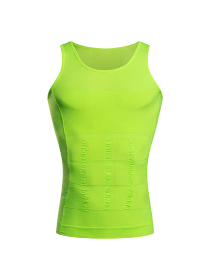 Mens Waist Body Shaper Vest T-Shirt Tank Tops