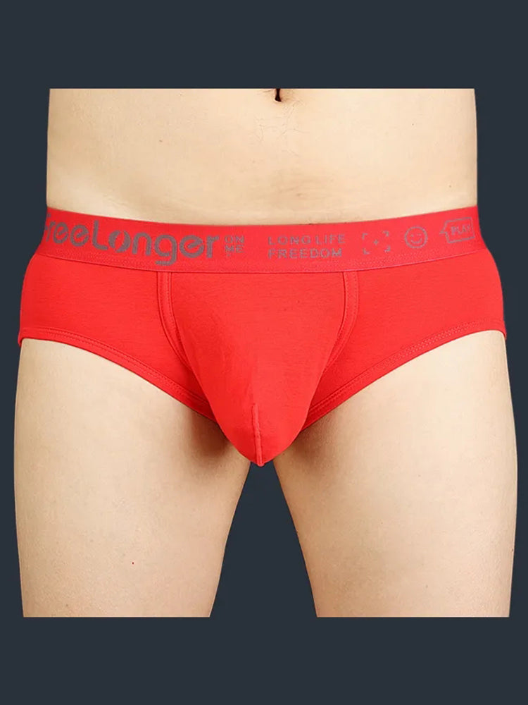 FreeLonger Men's Soft Cotton Big Pouch Trunks