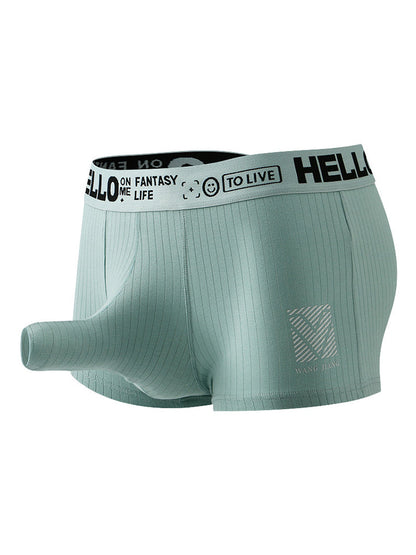 Men's Separate Pouch Cotton Trunks With Fly Front