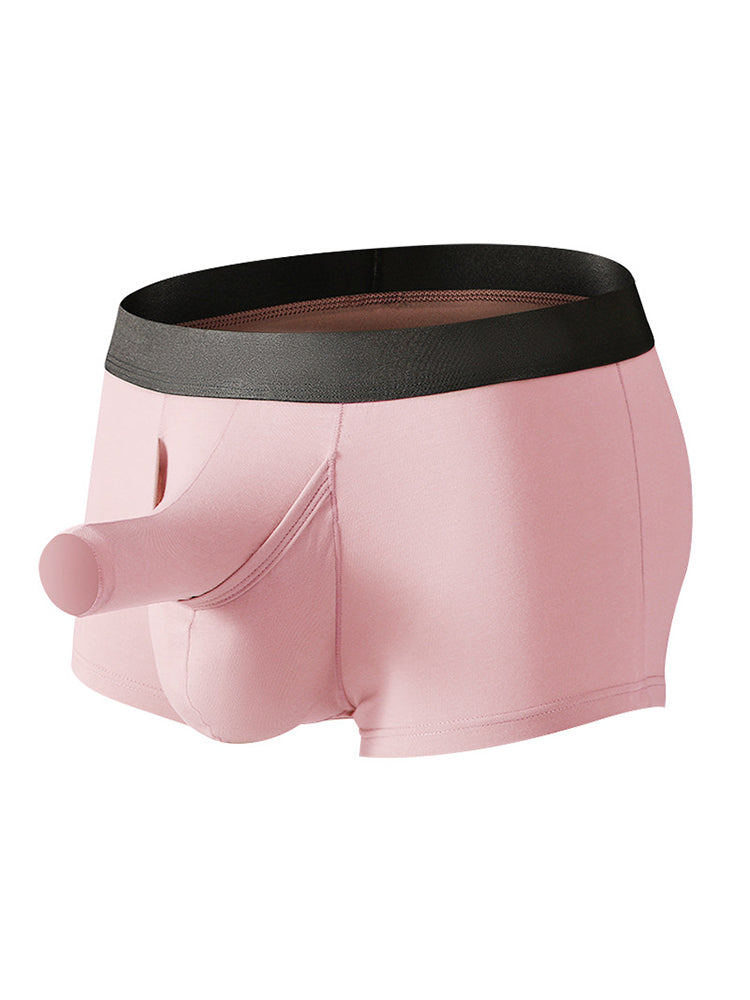 Men's Dual Ball Pouch Trunks With Fly Front