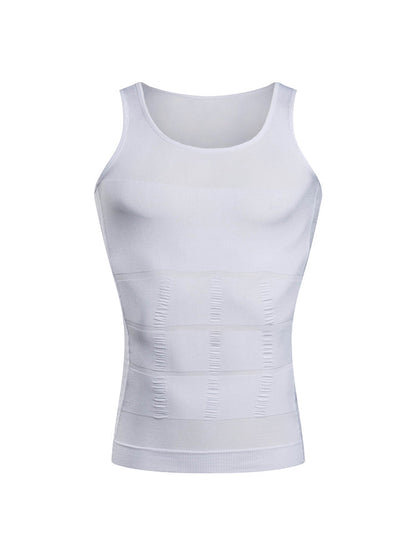Mens Waist Body Shaper Vest T-Shirt Tank Tops