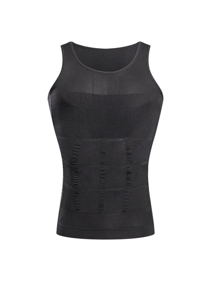 Mens Waist Body Shaper Vest T-Shirt Tank Tops