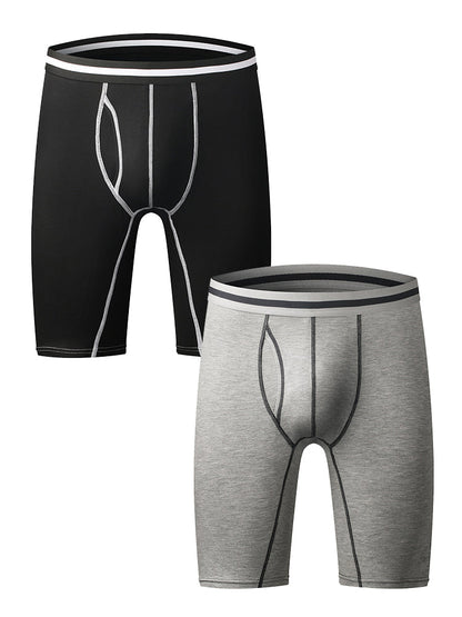 Men's Soft Cotton Boxer Briefs With Open Fly