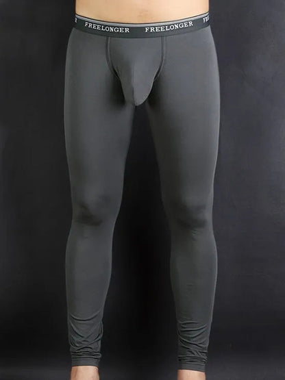 FreeLonger Men's Comfy Big Separate Pouch Thermal Underwear