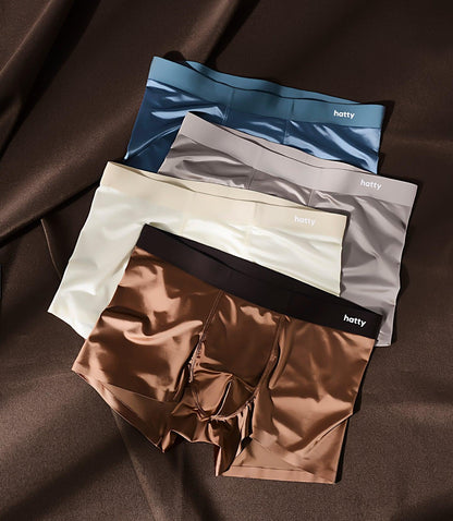 Elegant Men's Mulberry Silk Boxer Briefs - Antimicrobial Ice Silk Underwear