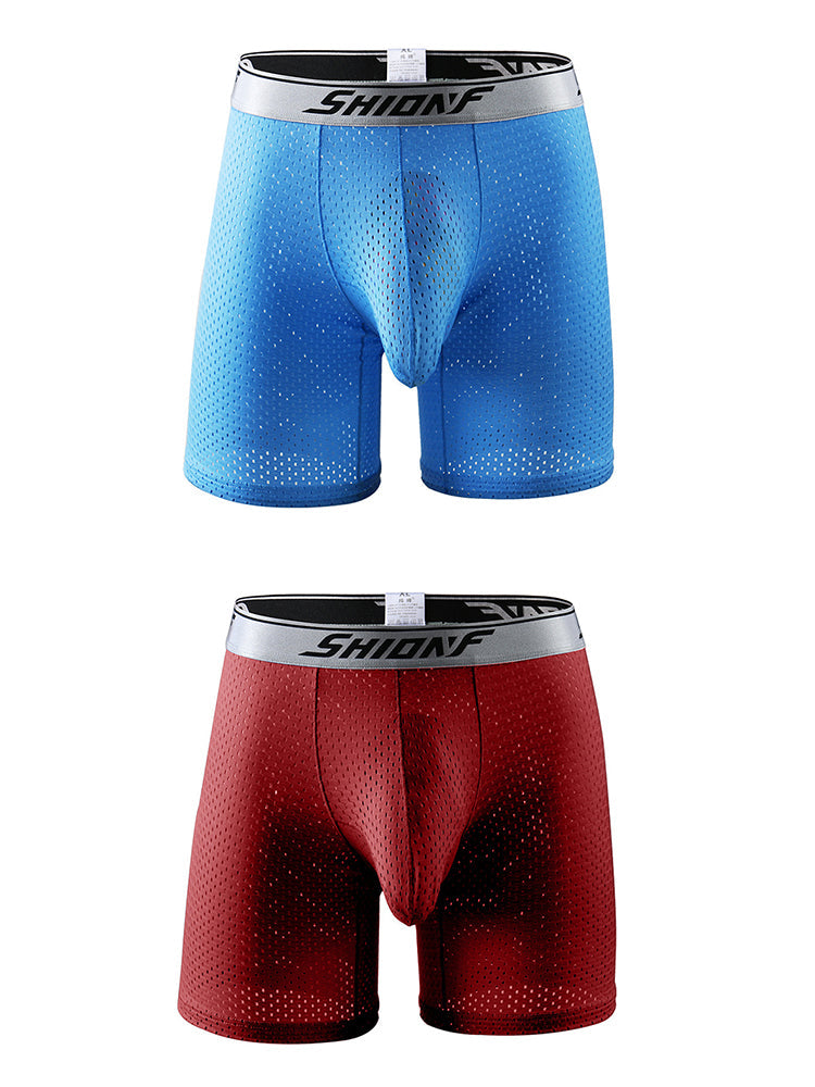 2 Pack Men's Mesh Separate Pouch Boxers Briefs