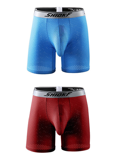 2 Pack Men's Mesh Separate Pouch Boxers Briefs