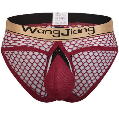 Mens Sexy Mesh Breathable U Convex Pouch Briefs
