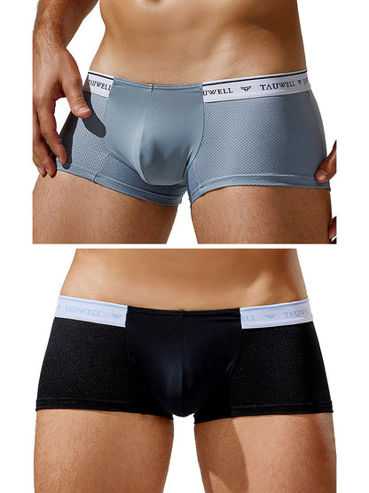 2 Pack Men's Sexy Comfortable Breathable Solid Color Trunks