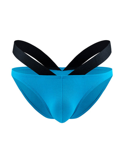 3-pack Men's Double-layer Pouch V-neck Double-waist Bikini