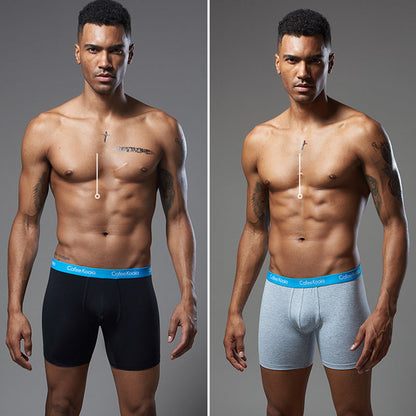 3Pcs Men's Sports Cotton Soft Solid Color Boxer Briefs