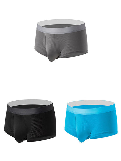 Men's 3 Pack Fly Big Pouch Breathable Trunks