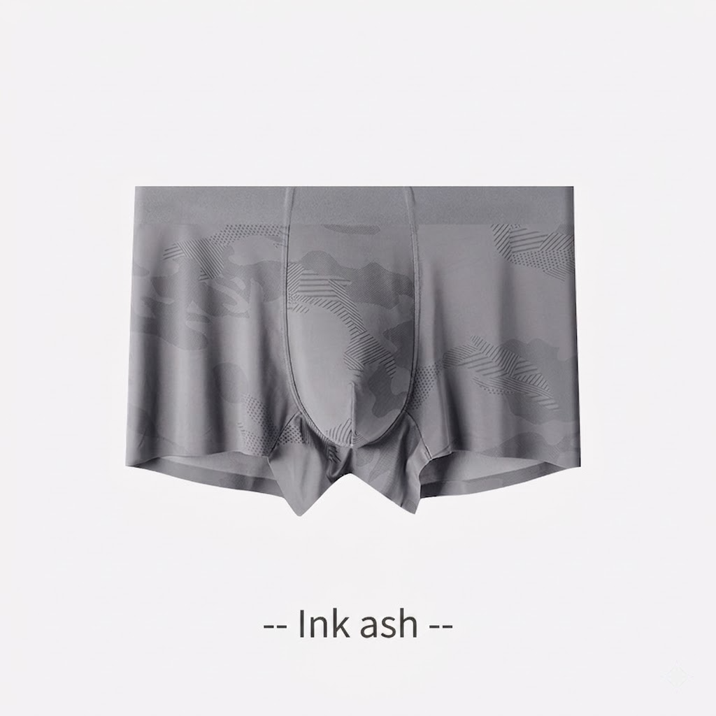 Cooling Ice-Silk Boxer Briefs - Subtle Camo Seamless Trunks