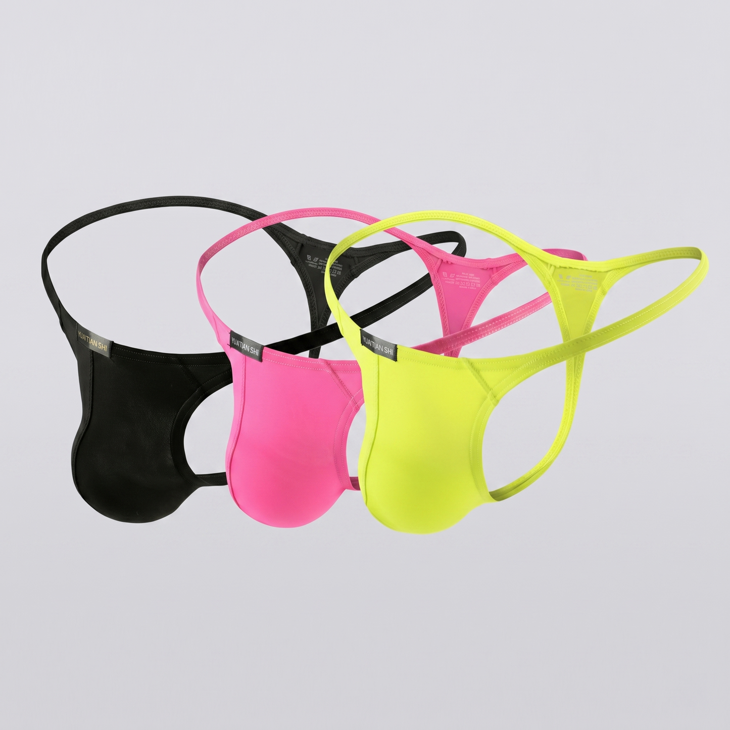 Breathable Solid Color Men's Thong Low Waist Seamless T-back Underwear for Daily Wear