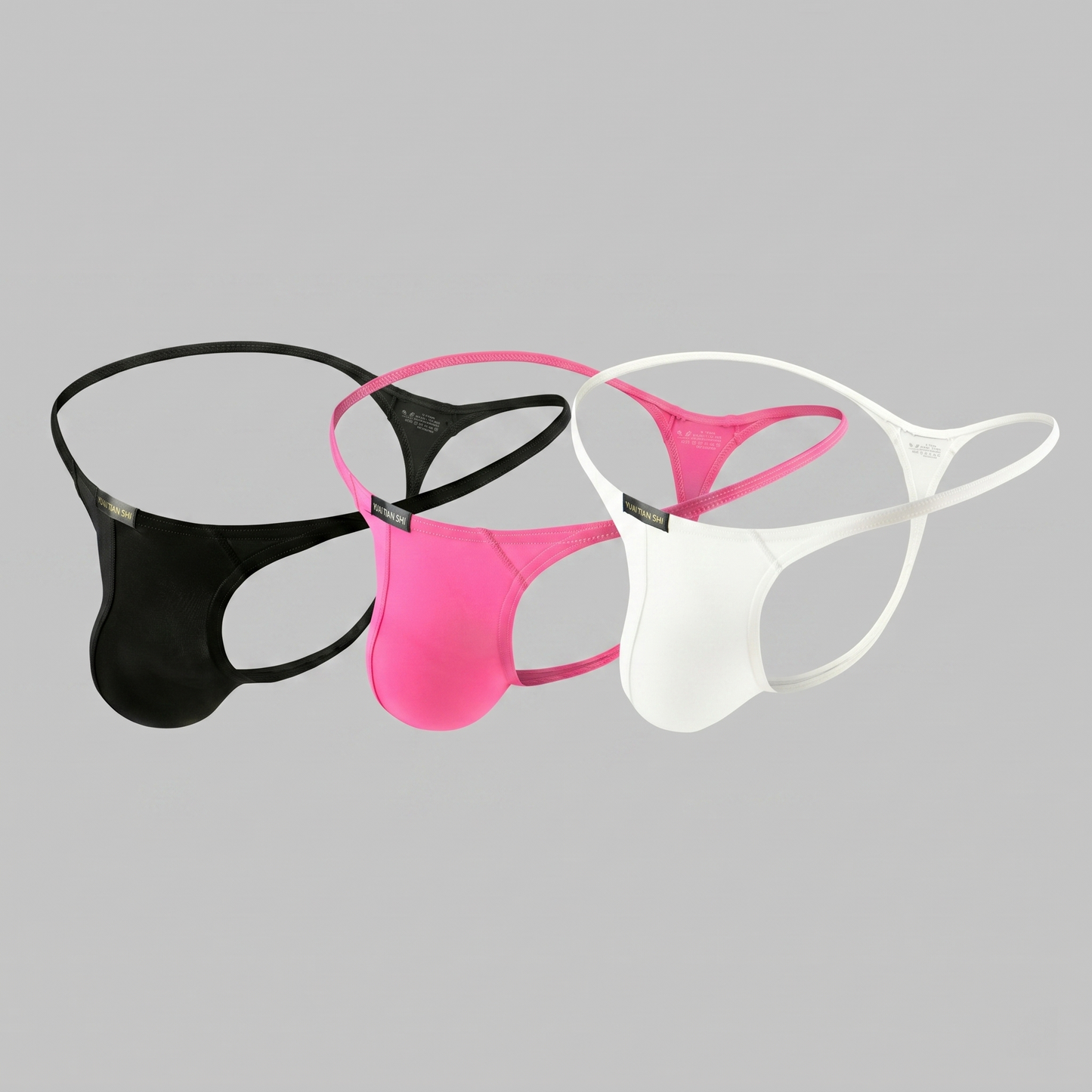 Breathable Solid Color Men's Thong Low Waist Seamless T-back Underwear for Daily Wear