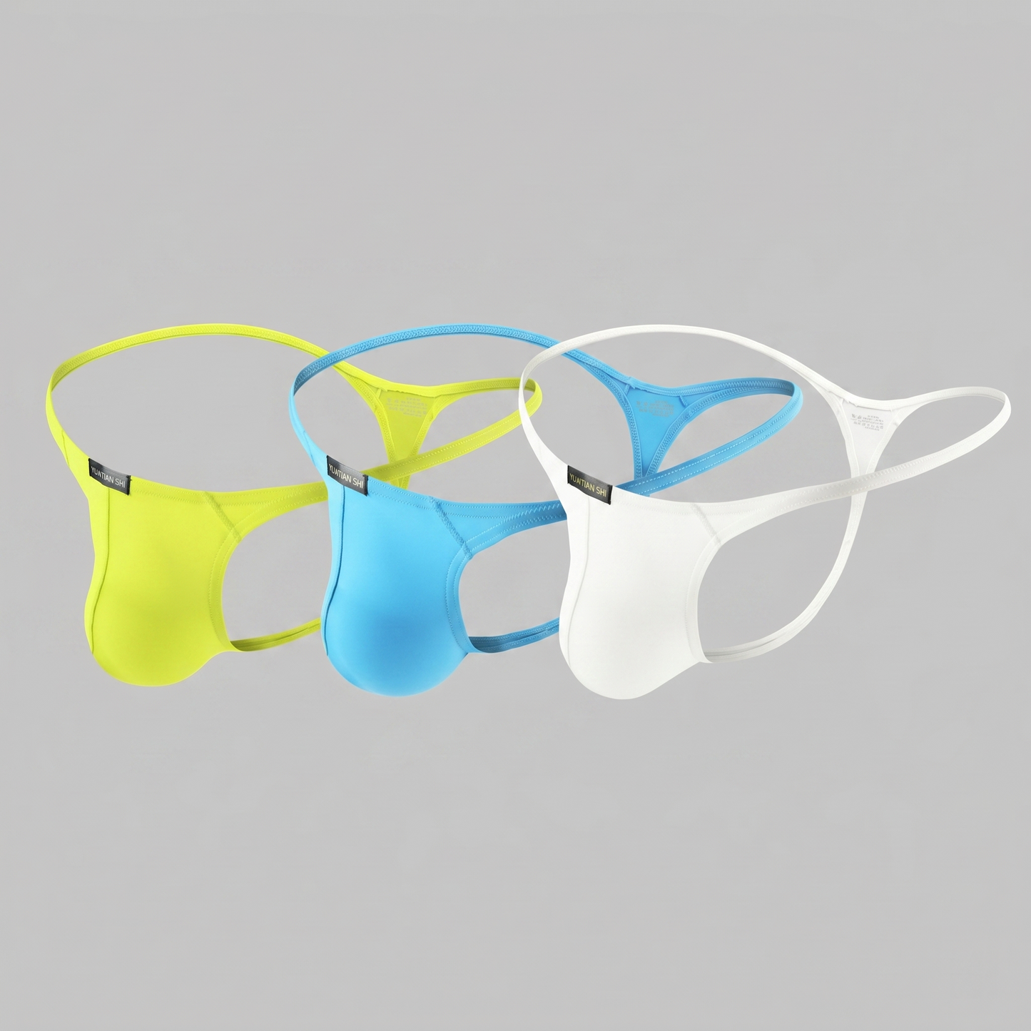 Breathable Solid Color Men's Thong Low Waist Seamless T-back Underwear for Daily Wear