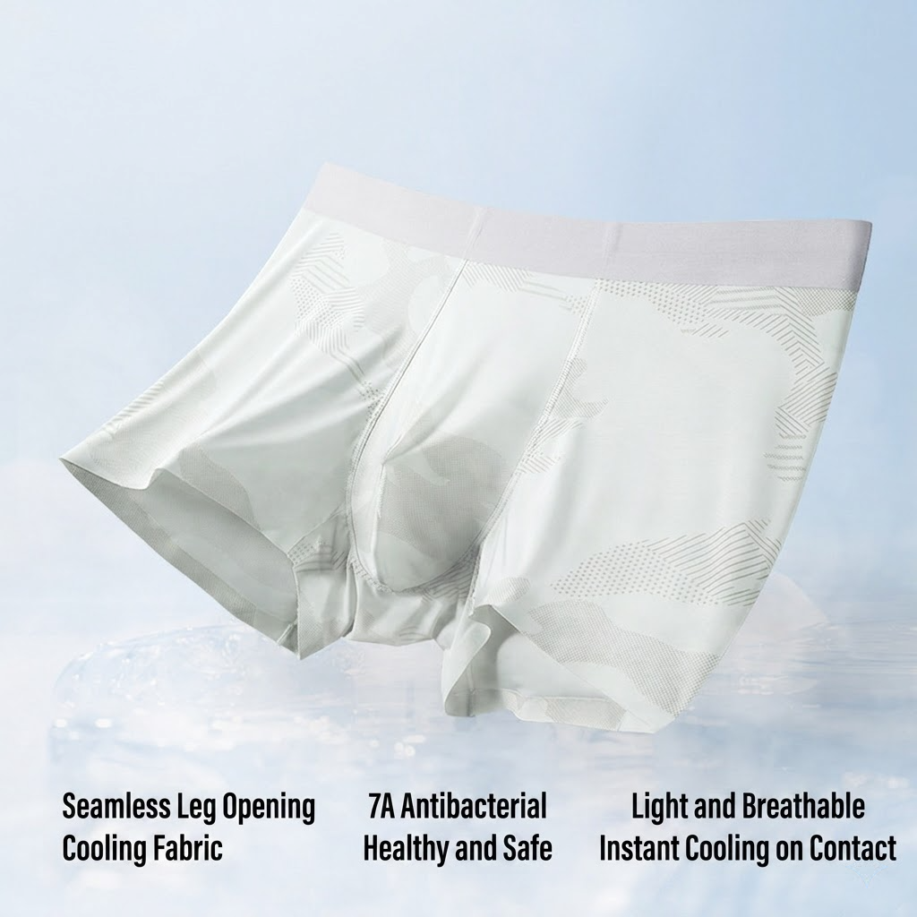 Cooling Ice-Silk Boxer Briefs - Subtle Camo Seamless Trunks