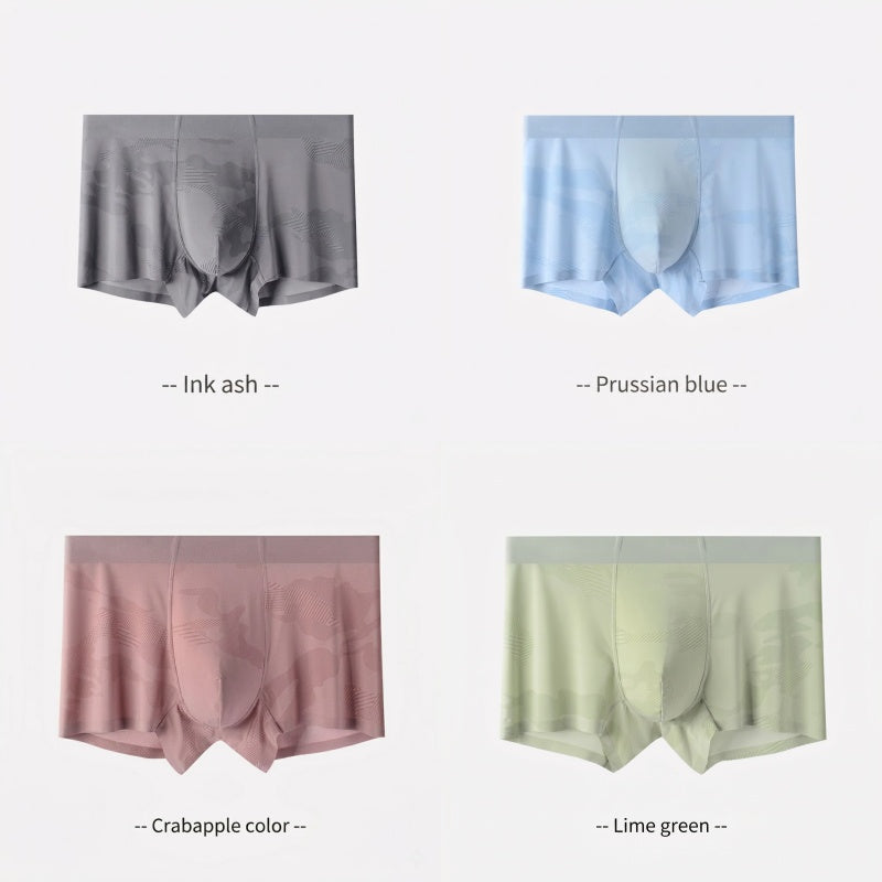Cooling Ice-Silk Boxer Briefs - Subtle Camo Seamless Trunks