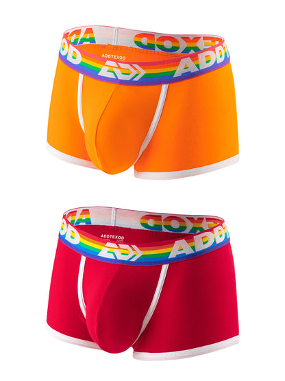 2 Pack Men's Large Pouch Rainbow Trunks