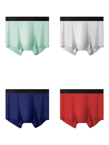 4 Pack Men's Silky Thin Seamless Trunks