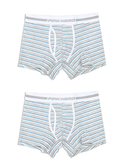 2 Pack European Luxury Brand Personalized Striped Men's Underwear